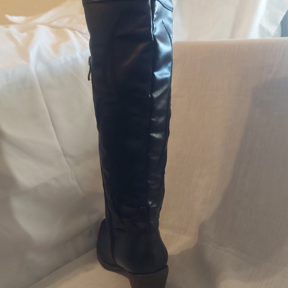 Black Western Knee-High Boots - Picture 7 of 8